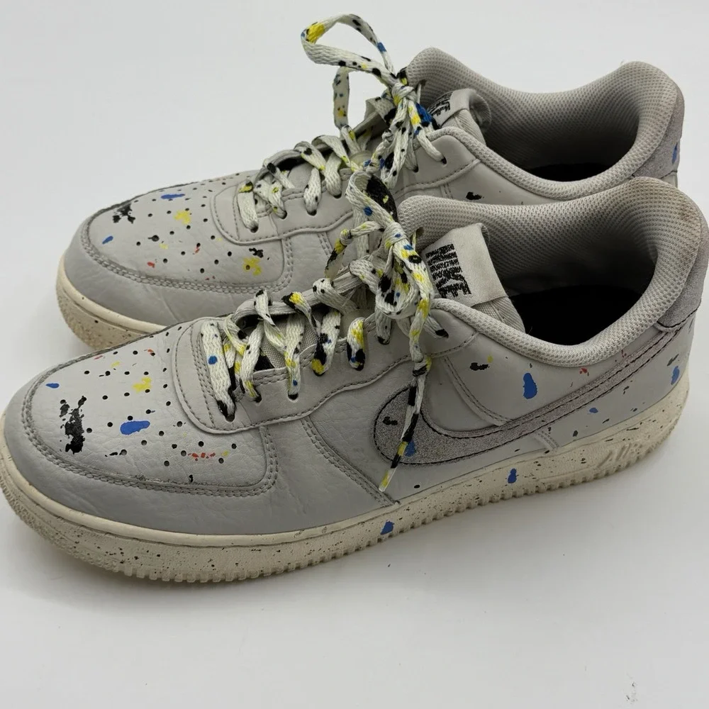 Nike Air Force 1 Low '07‎ LV8 Paint Splatter 2021 Size 8.5 CZ0339-100 Sneakers